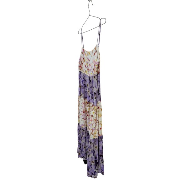 Desigual‎ Estrella Maxi Dress Tiered Patchwork Floral Boho Purple White XL - Picture 4 of 9